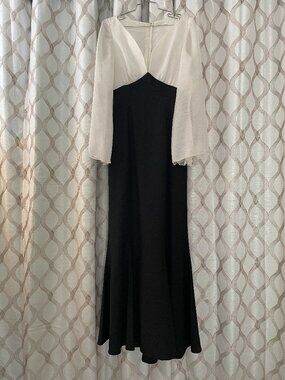 Vintage 90’s Black & White, Two-Tone Formal Dress